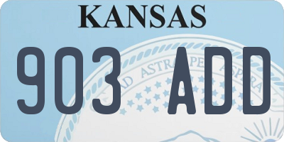 KS license plate 903ADD