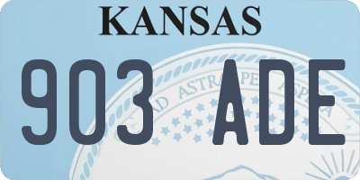 KS license plate 903ADE