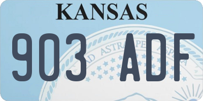 KS license plate 903ADF