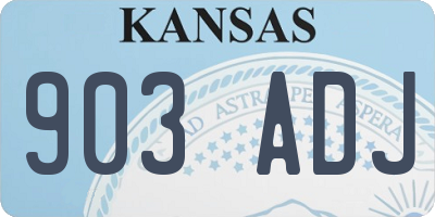 KS license plate 903ADJ