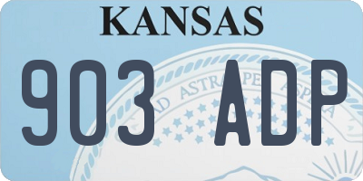 KS license plate 903ADP
