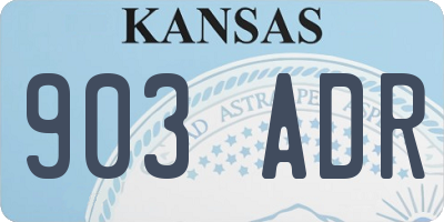 KS license plate 903ADR
