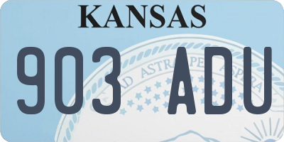 KS license plate 903ADU