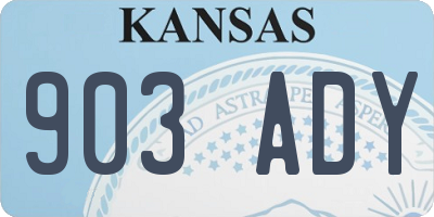KS license plate 903ADY