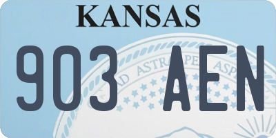 KS license plate 903AEN