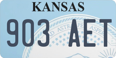KS license plate 903AET