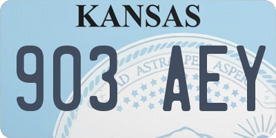 KS license plate 903AEY