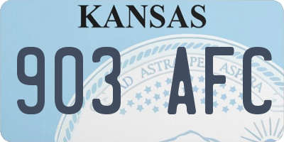 KS license plate 903AFC