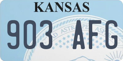 KS license plate 903AFG