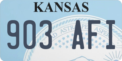 KS license plate 903AFI