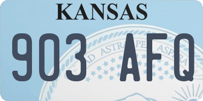 KS license plate 903AFQ