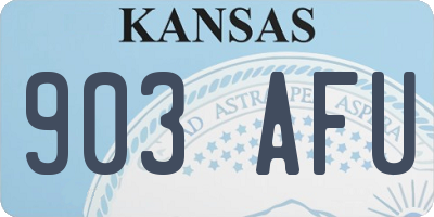 KS license plate 903AFU
