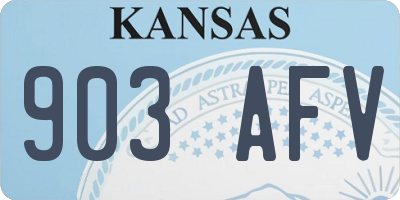KS license plate 903AFV