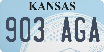 KS license plate 903AGA