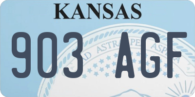 KS license plate 903AGF