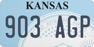 KS license plate 903AGP