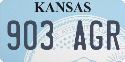 KS license plate 903AGR
