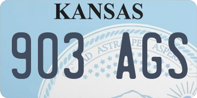 KS license plate 903AGS