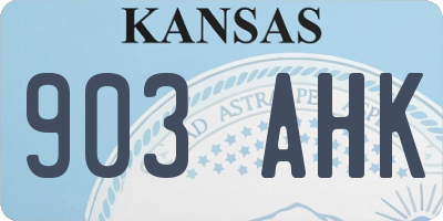 KS license plate 903AHK