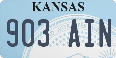 KS license plate 903AIN