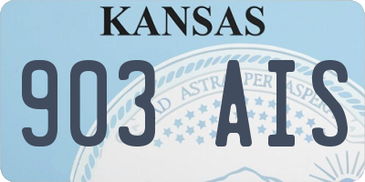 KS license plate 903AIS