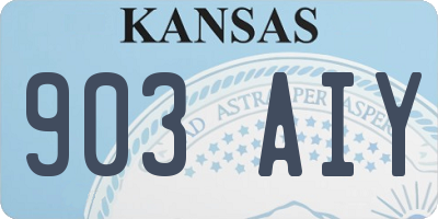 KS license plate 903AIY