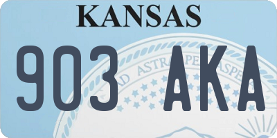 KS license plate 903AKA