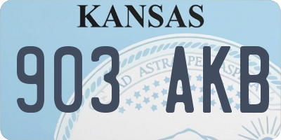 KS license plate 903AKB