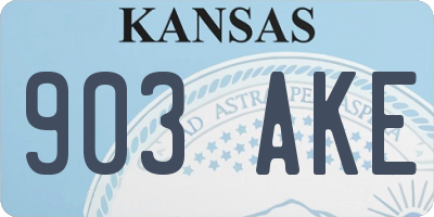 KS license plate 903AKE