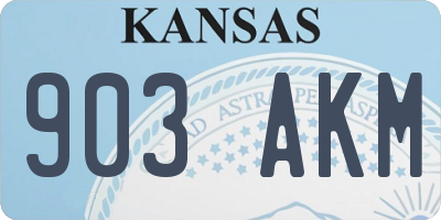 KS license plate 903AKM
