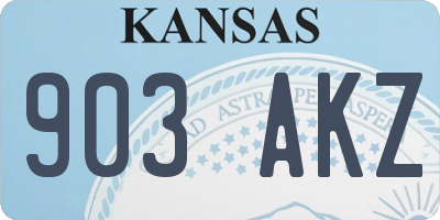 KS license plate 903AKZ