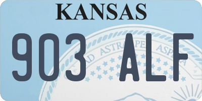 KS license plate 903ALF