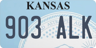 KS license plate 903ALK