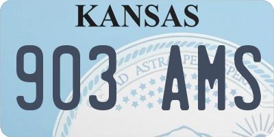 KS license plate 903AMS