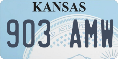 KS license plate 903AMW