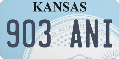 KS license plate 903ANI