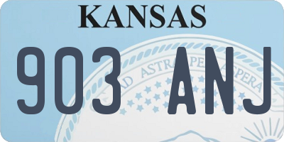 KS license plate 903ANJ