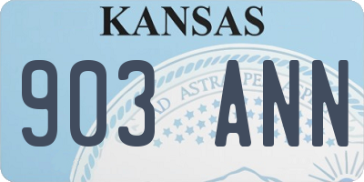 KS license plate 903ANN