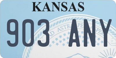 KS license plate 903ANY
