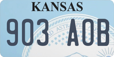 KS license plate 903AOB