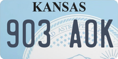 KS license plate 903AOK