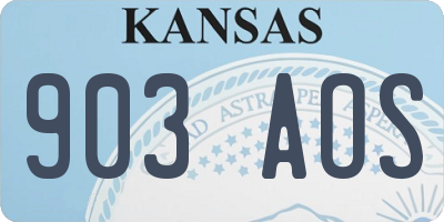 KS license plate 903AOS