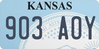 KS license plate 903AOY