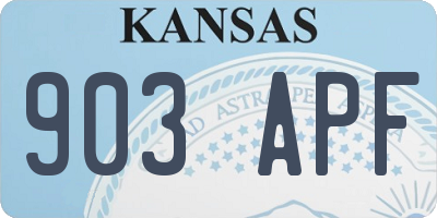 KS license plate 903APF