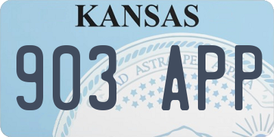 KS license plate 903APP