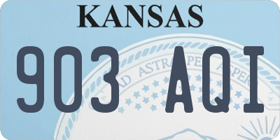 KS license plate 903AQI