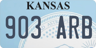 KS license plate 903ARB