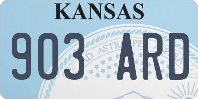 KS license plate 903ARD