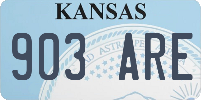 KS license plate 903ARE