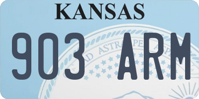 KS license plate 903ARM